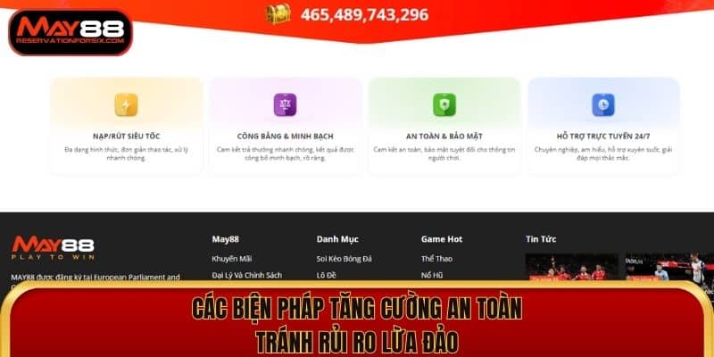 Các biện pháp tăng cường an toàn cho người chơi
