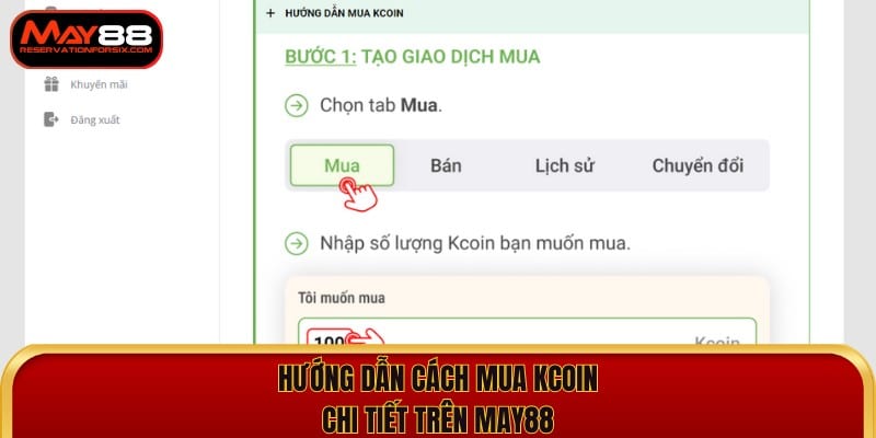 Cách mua Kcoin cụ thể cho mọi người chơi